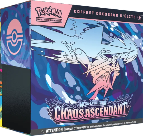 Coffret Dresseur d'Élite ETB Méga-Greninja-ex de l'extension Chaos Ascendant ME04 Pokémon