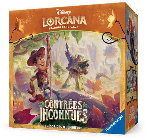Trove Pack Disney Lorcana Chapitre 12 Contrées Inconnues - boîte de rangement et boosters