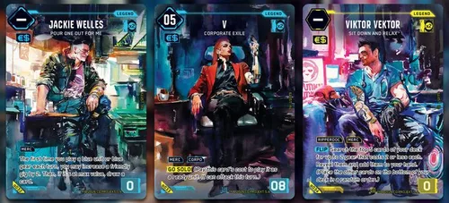 Plateau de jeu Cyberpunk TCG - les 6 dés de Gigs et les zones de chaque joueur
