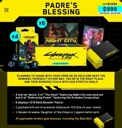 Palier Padre's Blessing à 999 dollars - contenu complet avec carte métal Hanako Arasaka