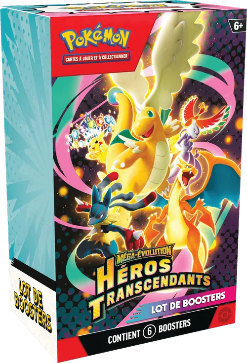 Bundle 6 boosters Pokémon Méga-Évolution Héros Transcendants ME02.5