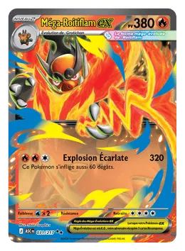 Carte Méga-Emboar-ex extension Pokémon Héros Transcendants ME02.5
