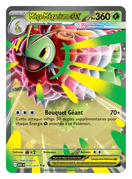 Carte Méga-Méganium-ex extension Pokémon Héros Transcendants ME02.5
