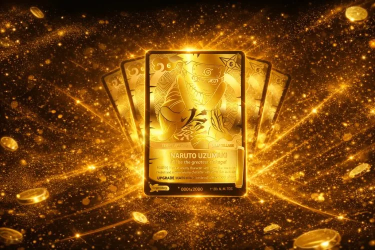 Cartes rares Naruto Mythos TCG - Legendaire or 22k et Secretes etalees